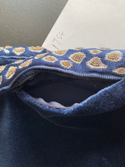 Pillow Case only Scalamandre Catwalk Velvet with beaded edge 20x20" Deep Navy Blue MSRP$1100+