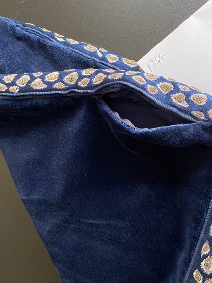 Pillow Case only Scalamandre Catwalk Velvet with beaded edge 20x20" Deep Navy Blue MSRP$1100+