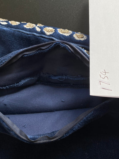 Pillow Case only Scalamandre Catwalk Velvet with beaded edge 20x20" Deep Navy Blue MSRP$1100+