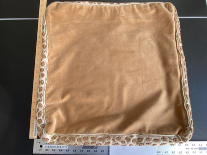 Pillow Case only Scalamandre Catwalk Velvet with beaded edge 20x20" Desert Almond Warm MSRP$1100+