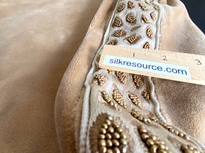 Pillow Case only Scalamandre Catwalk Velvet with beaded edge 20x20" Desert Almond Warm MSRP$1100+