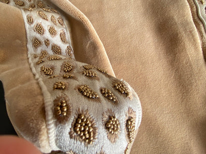 Pillow Case only Scalamandre Catwalk Velvet with beaded edge 20x20" Desert Almond Warm MSRP$1100+