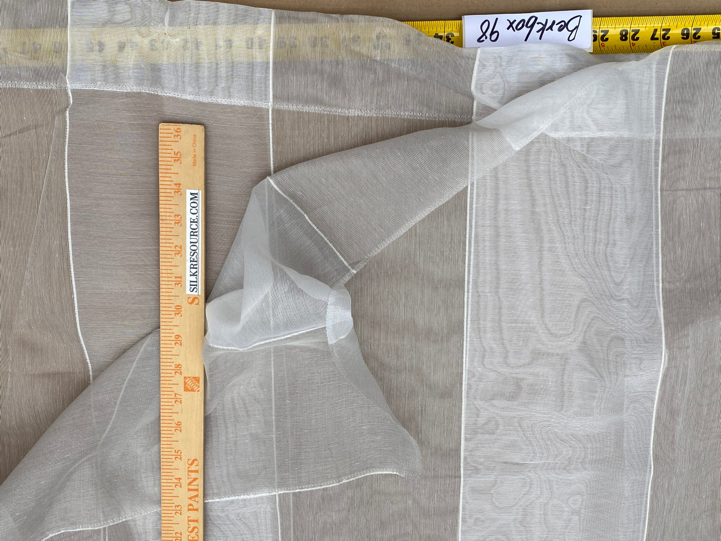 4 Berkbox98 Length Sheers by Christian Fischbacher Dialog White Stripe Sheer Polyester MSRP USD 200+/y