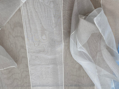 4 Berkbox98 Length Sheers by Christian Fischbacher Dialog White Stripe Sheer Polyester MSRP USD 200+/y