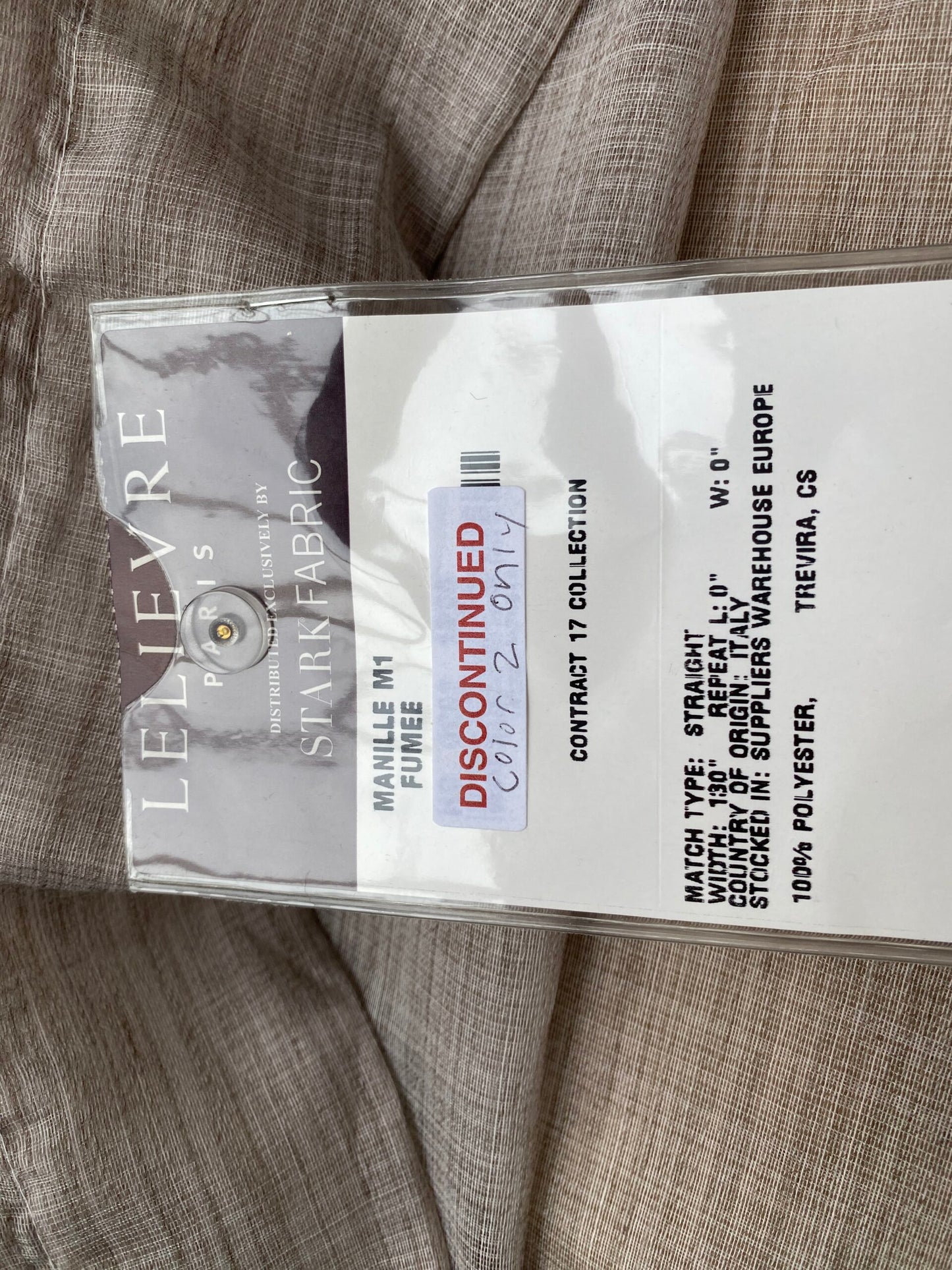 6 Berkbox98 Length Sheers by Lelievre Paris Manille M1 Fumee Texture Gray Sheers MSRP USD310/y