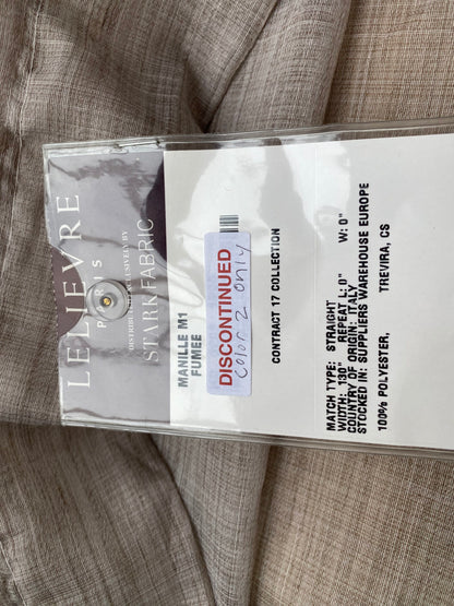 6 Berkbox98 Length Sheers by Lelievre Paris Manille M1 Fumee Texture Gray Sheers MSRP USD310/y