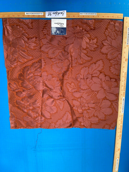 7 Berkbox98 Square Jacquard by Scalamandre Tassinari and Chatel Volanges Cornaline Silk Damask Floral Red 23×24 inches MSRP USD1414/y