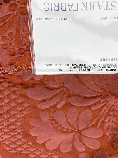 7 Berkbox98 Square Jacquard by Scalamandre Tassinari and Chatel Volanges Cornaline Silk Damask Floral Red 23×24 inches MSRP USD1414/y