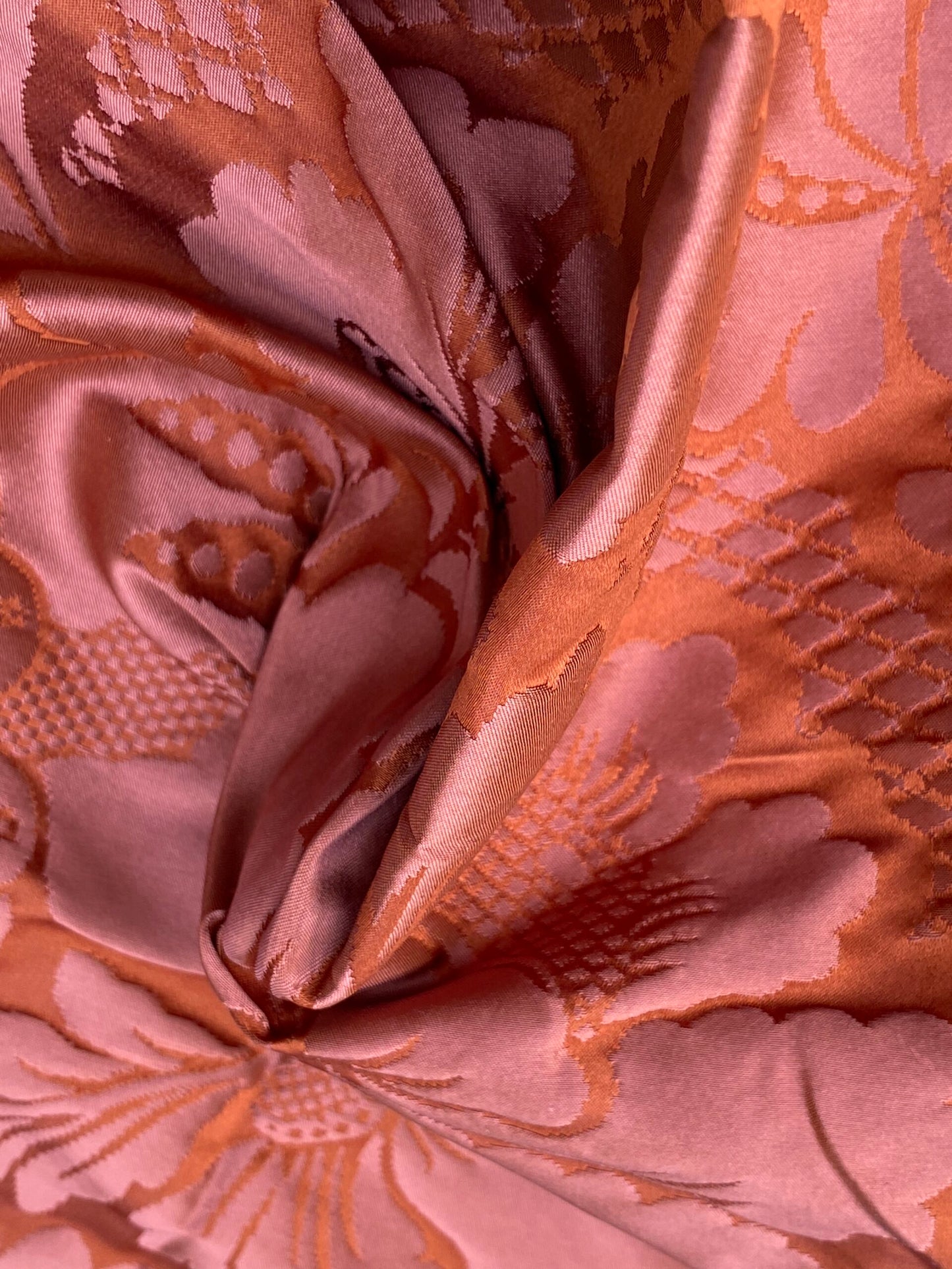 7 Berkbox98 Square Jacquard by Scalamandre Tassinari and Chatel Volanges Cornaline Silk Damask Floral Red 23×24 inches MSRP USD1414/y