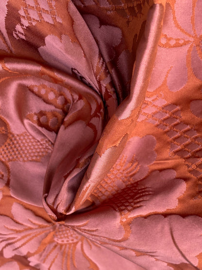 7 Berkbox98 Square Jacquard by Scalamandre Tassinari and Chatel Volanges Cornaline Silk Damask Floral Red 23×24 inches MSRP USD1414/y