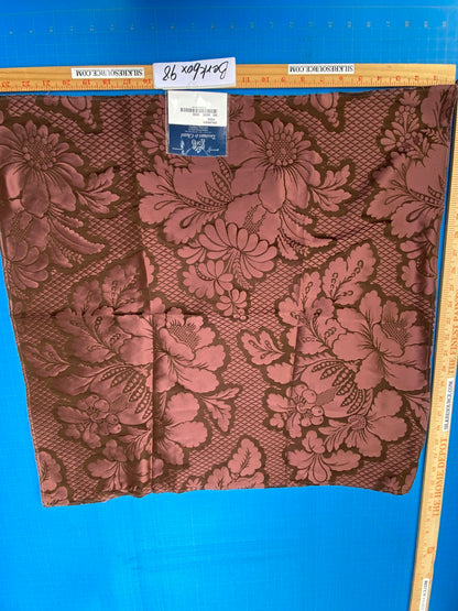 8 Berkbox98 Square Jacquard by Scalamandre Tassinari and Chatel Volanges Puce Silk Damask Floral Brownish Purple 23×24 inches MSRP USD1414/y
