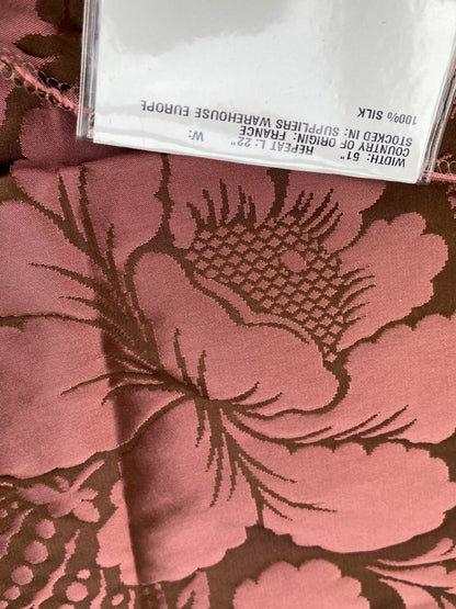 8 Berkbox98 Square Jacquard by Scalamandre Tassinari and Chatel Volanges Puce Silk Damask Floral Brownish Purple 23×24 inches MSRP USD1414/y