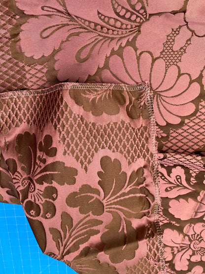 8 Berkbox98 Square Jacquard by Scalamandre Tassinari and Chatel Volanges Puce Silk Damask Floral Brownish Purple 23×24 inches MSRP USD1414/y