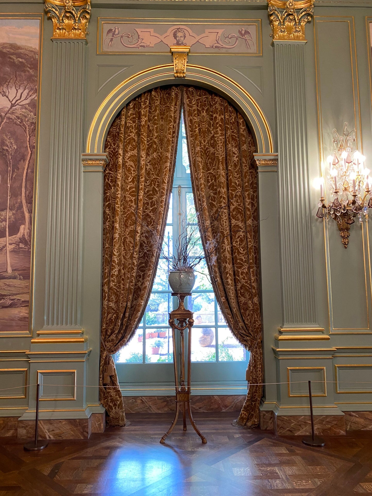 Scalamandre Vendome Camel Brown Cut Velvet Brown Gold Florentine Renaissance Damask MSRP USD292/y