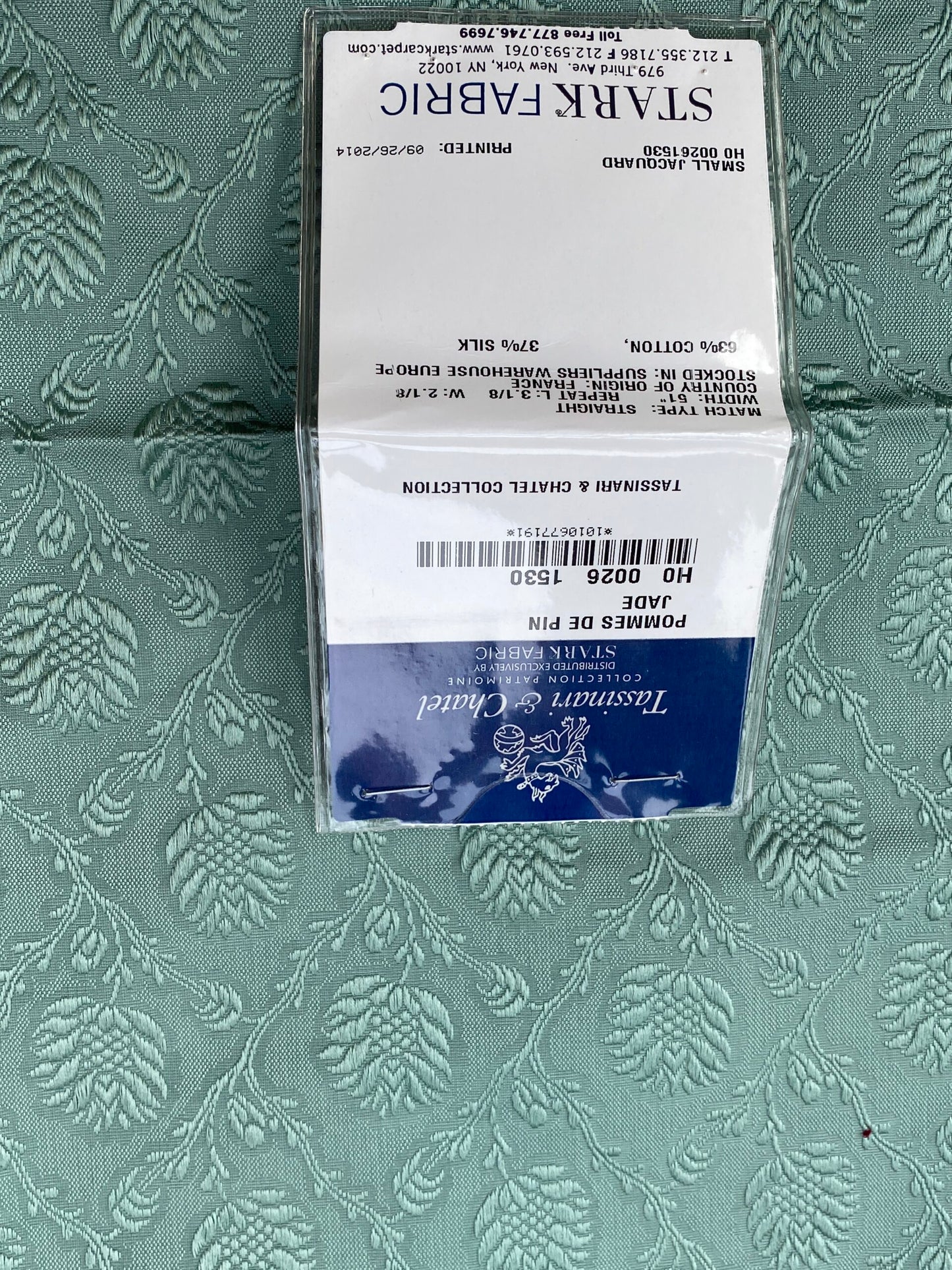 9 Berkbox98 Square Jacquard by Scalamandre Tassinari and Chatel Pommes De Pin Jade Green Botanical Foliage MSP USD976/y