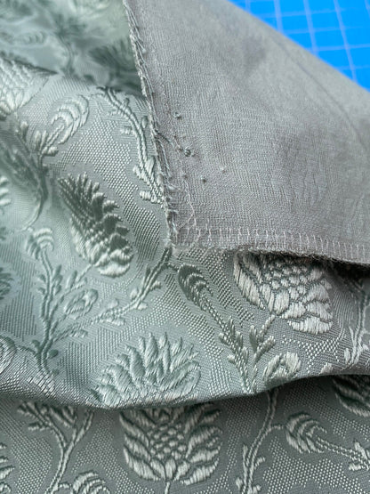 9 Berkbox98 Square Jacquard by Scalamandre Tassinari and Chatel Pommes De Pin Jade Green Botanical Foliage MSP USD976/y