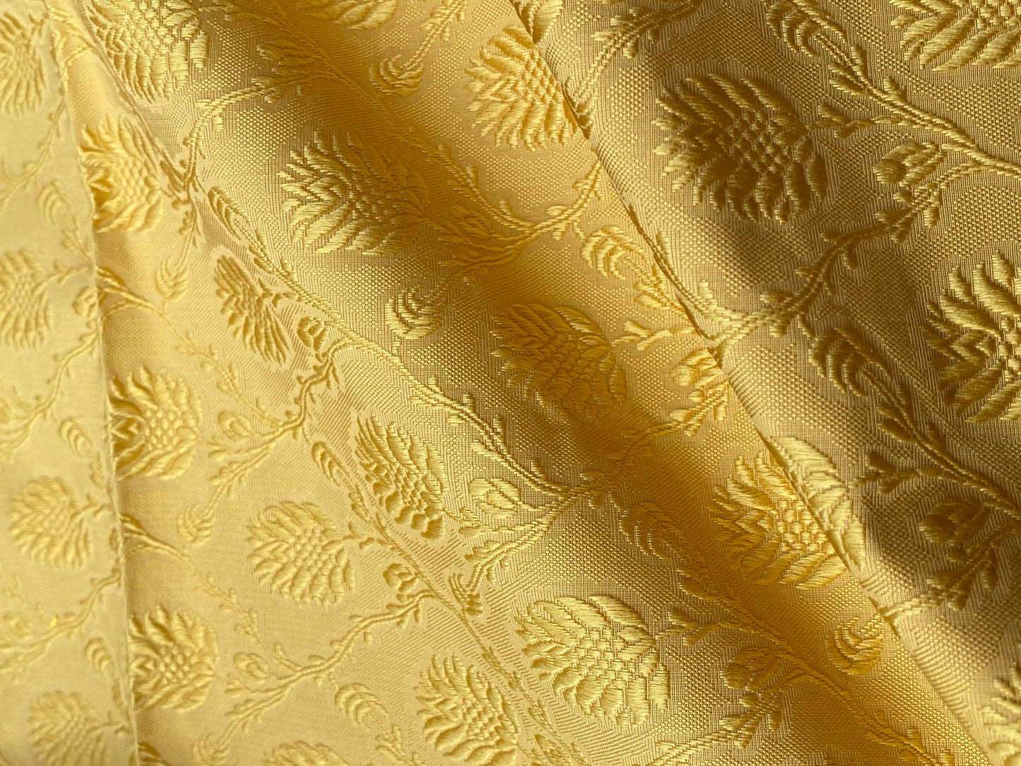 10 Berkbox98 Square Jacquard by Scalamandre Tassinari and Chatel Pommes De Pin Or Yellow Botanical Foliage MSP USD976/y