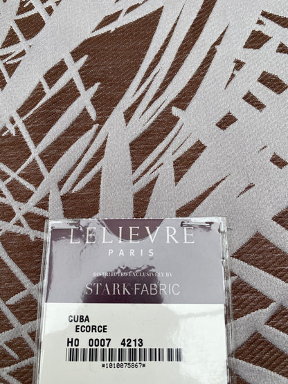 16 Berkbox98 Square Jacquard by Lelievre Cuba Ecorce Tropical Brown White Botanical Foliage MSRP USD556/y