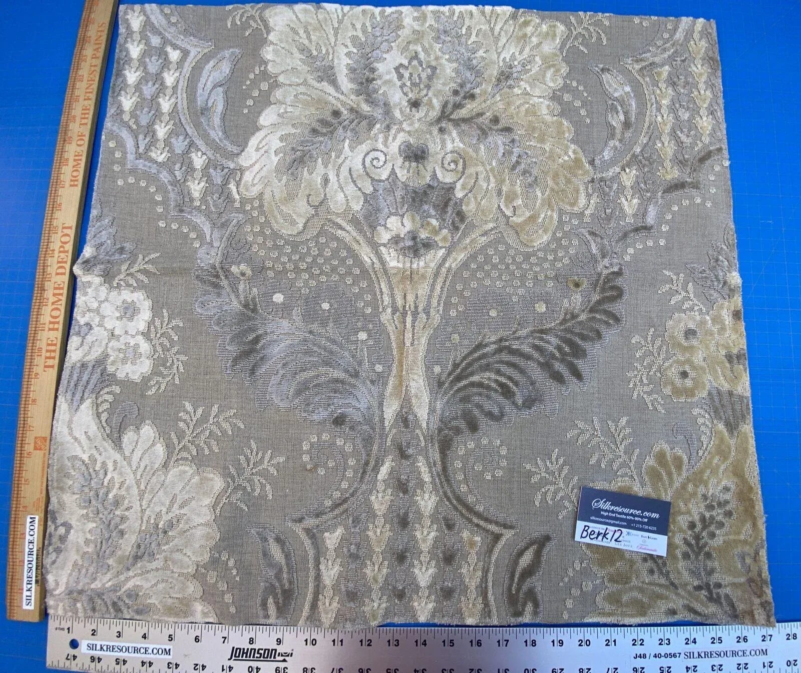 Scalamandre Lacerta Damask Velvet - Beige