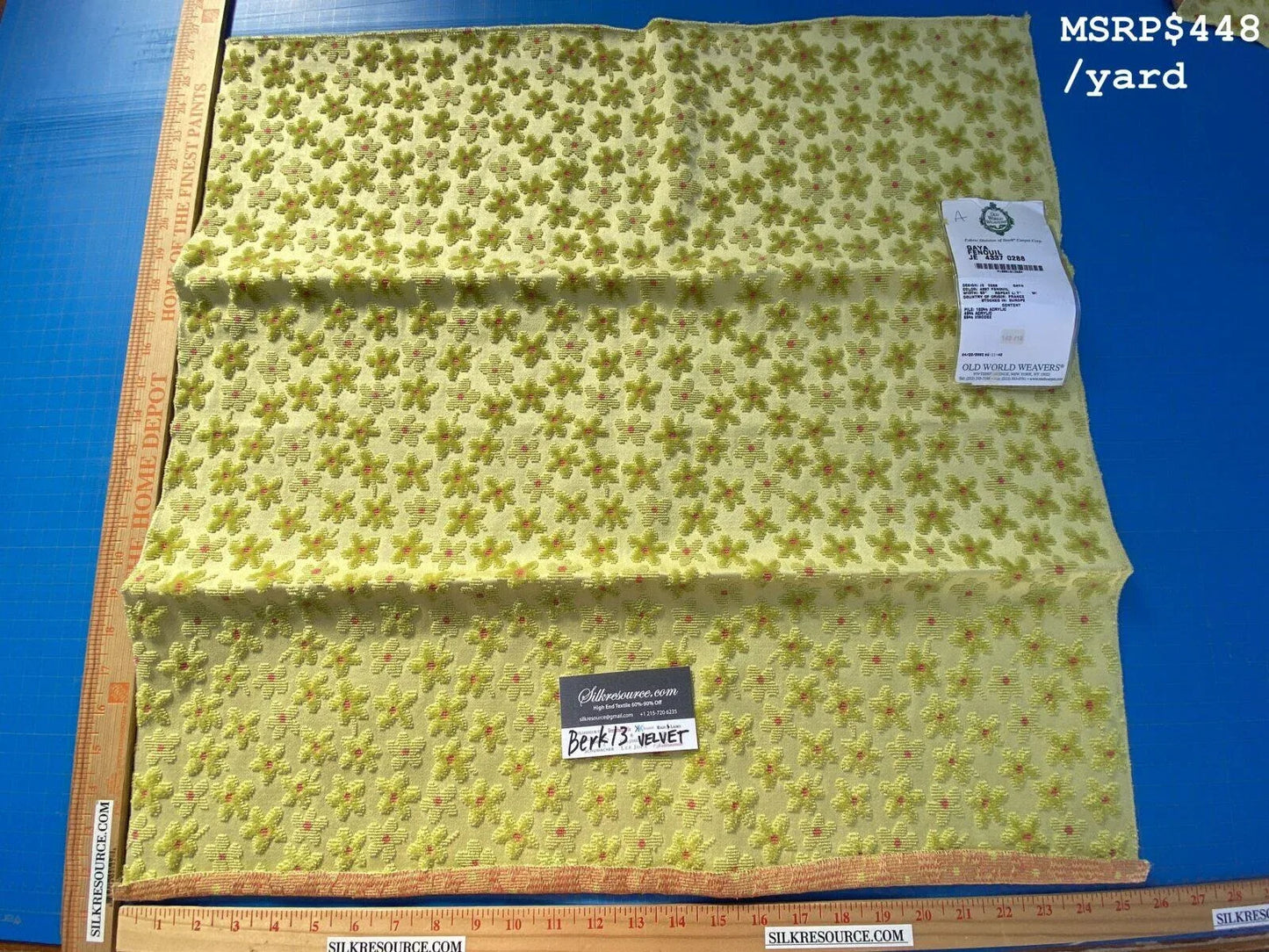 1 Berkbox13 Scalamandre Velvet Gaya Fenouil 26x26"