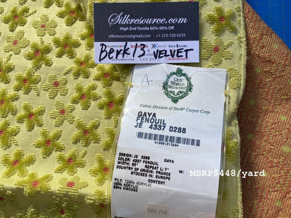 1 Berkbox13 Scalamandre Velvet Gaya Fenouil 26x26"