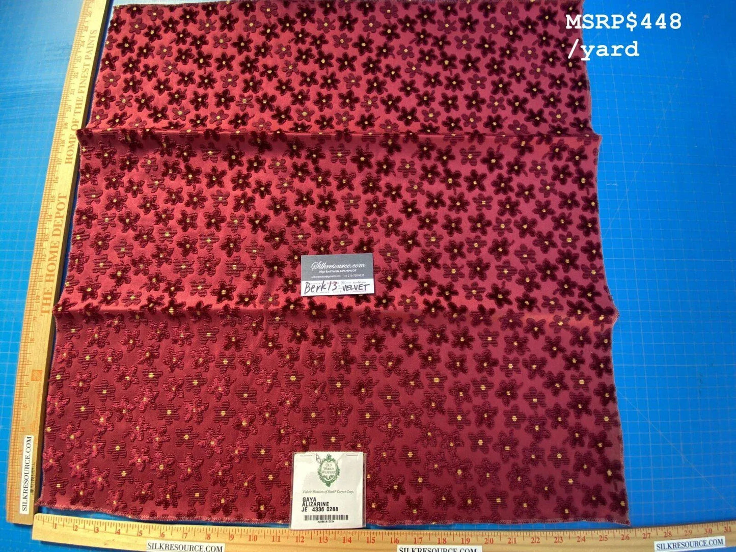 2 Berkbox13 Scalamandre Velvet Gaya Alizarine 26x26"