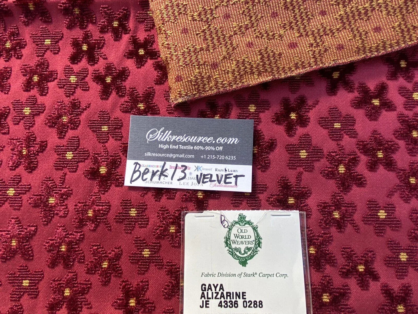 2 Berkbox13 Scalamandre Velvet Gaya Alizarine 26x26"