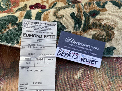 4 Berkbox13 Scalamandre Velvet Monte Cristo Beige Cut Velvet Red Green Flower 26x26"