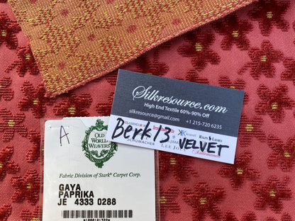 9 Berkbox13 Scalamandre Velvet Gaya Paprika 26x26"