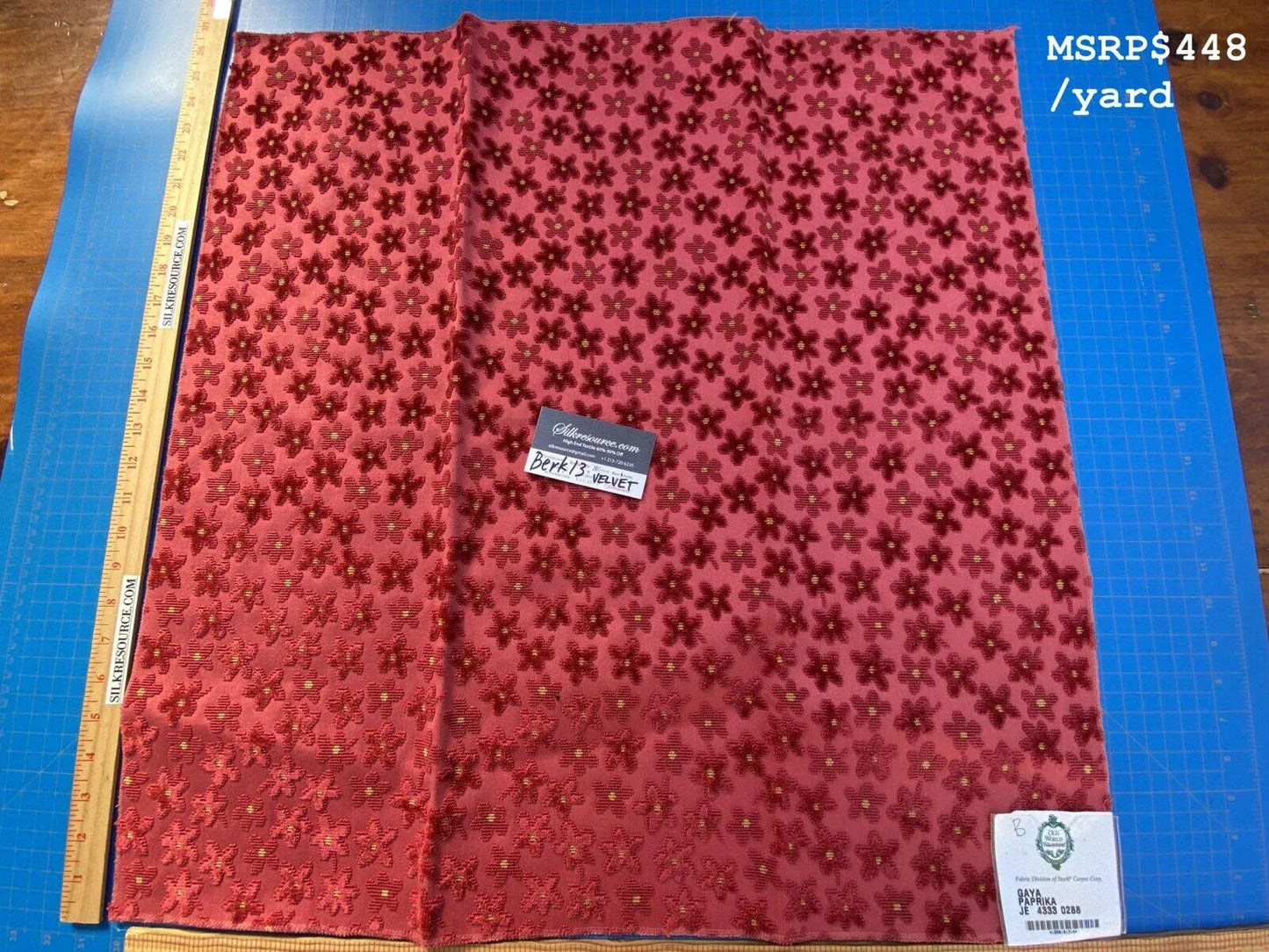 9 Berkbox13 Scalamandre Velvet Gaya Paprika 26x26"