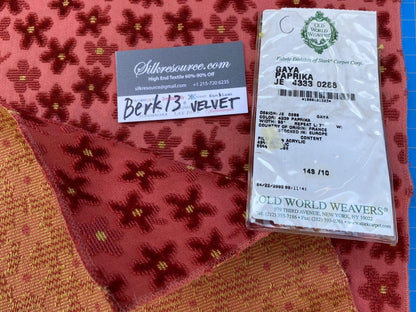 9 Berkbox13 Scalamandre Velvet Gaya Paprika 26x26"