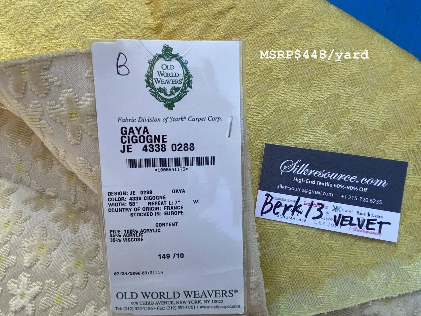 10 Berkbox13 Scalamandre Velvet Gaya Cigogne 26x26"