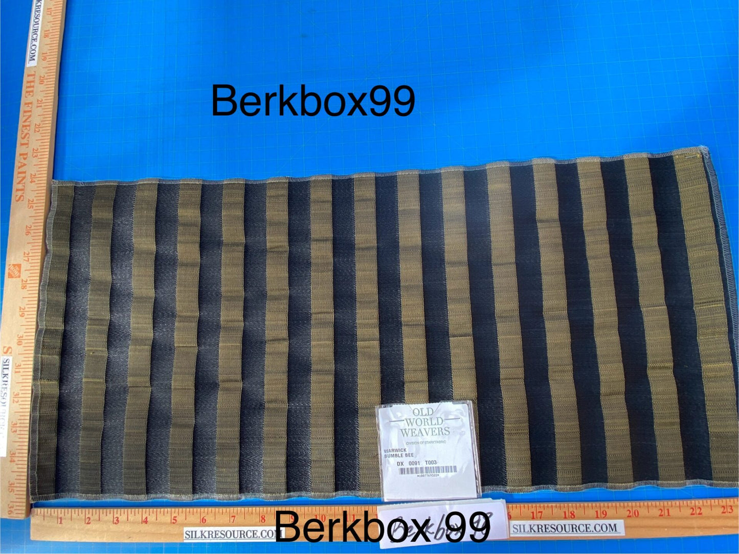 1 Berkbox99 Square Jacquard by Old World Weavers Warwick Bumble Bee Stripe Brown Horsehair MSRP USD700+/y