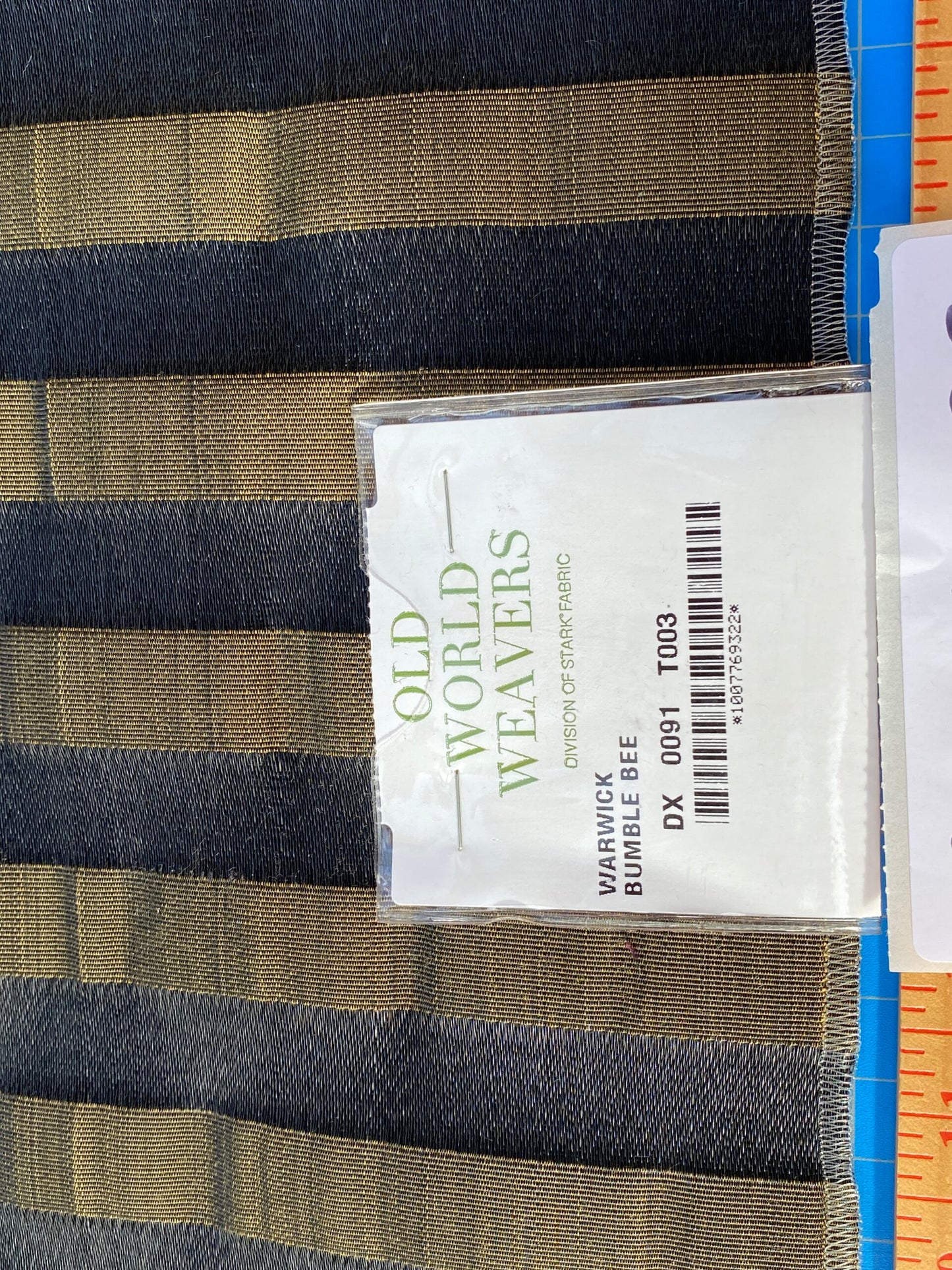 1 Berkbox99 Square Jacquard by Old World Weavers Warwick Bumble Bee Stripe Brown Horsehair MSRP USD700+/y