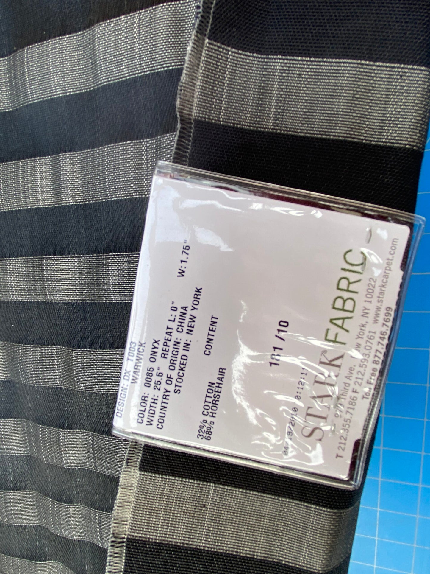 2 Berkbox99 Square Jacquard by Old World Weavers Warwick Onyx Stripe Gray Horsehair MSRP USD700+/y