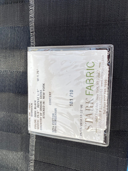 3 Berkbox99 Square Jacquard by Old World Weavers Warwick Onyx Stripe Black Horsehair MSRP USD700+/y