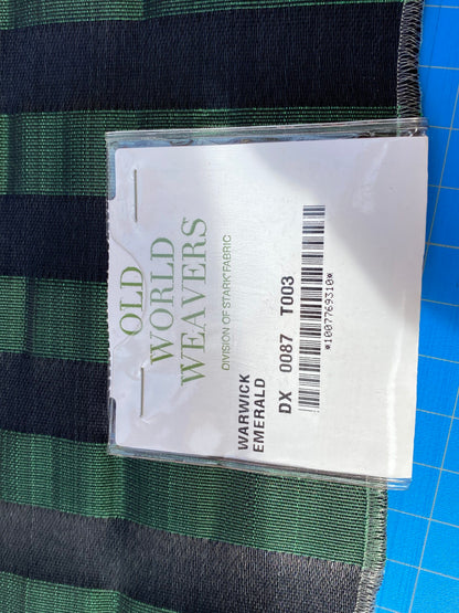 4 Berkbox99 Square Jacquard by Old World Weavers Warwick Emerald Stripe Green Black Horsehair MSRP USD700+/y