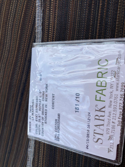 5 Berkbox99 Square Jacquard by Old World Weavers La Mariposa Espresso Brown Horsehair Animal Skin Stripe MSRP USD 700+/y