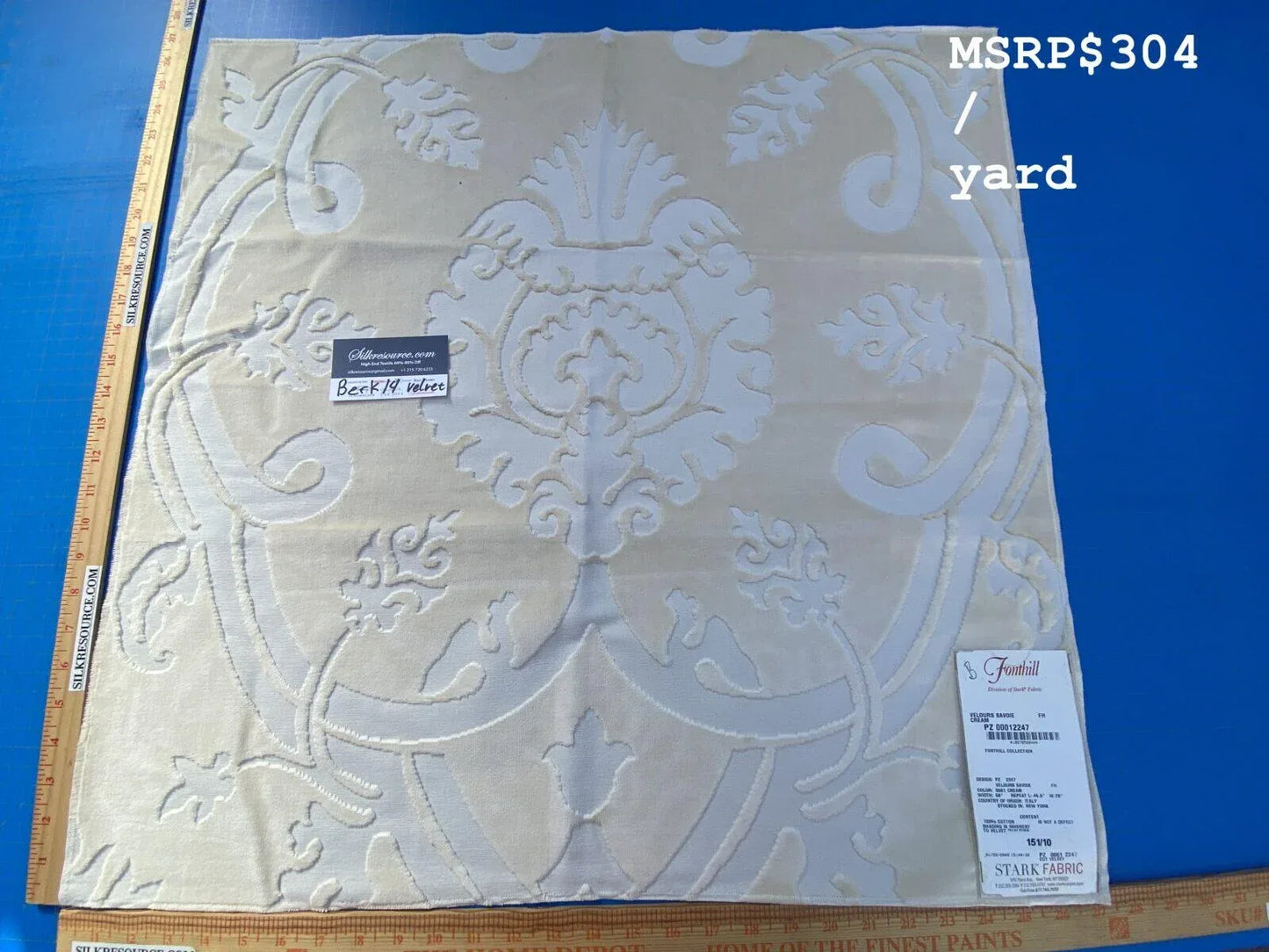 3 Berkbox14 Scalamandre Velvet Velours Savoie Cream