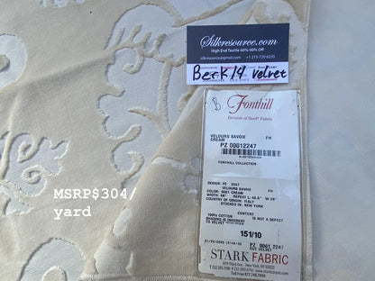 3 Berkbox14 Scalamandre Velvet Velours Savoie Cream