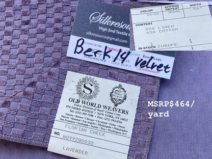 12 Berkbox14 Scalamandre Velvet Florian Check Lavender