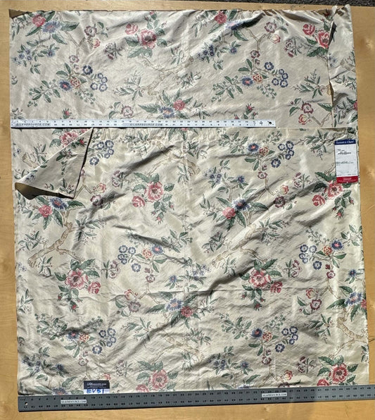 12 EV51 2.4y x 51"W Length Scalamandre Tassinari and Chatel Geisha Fond Creme Cream White Print Floral Botanical Historical MSRP USD2000+y