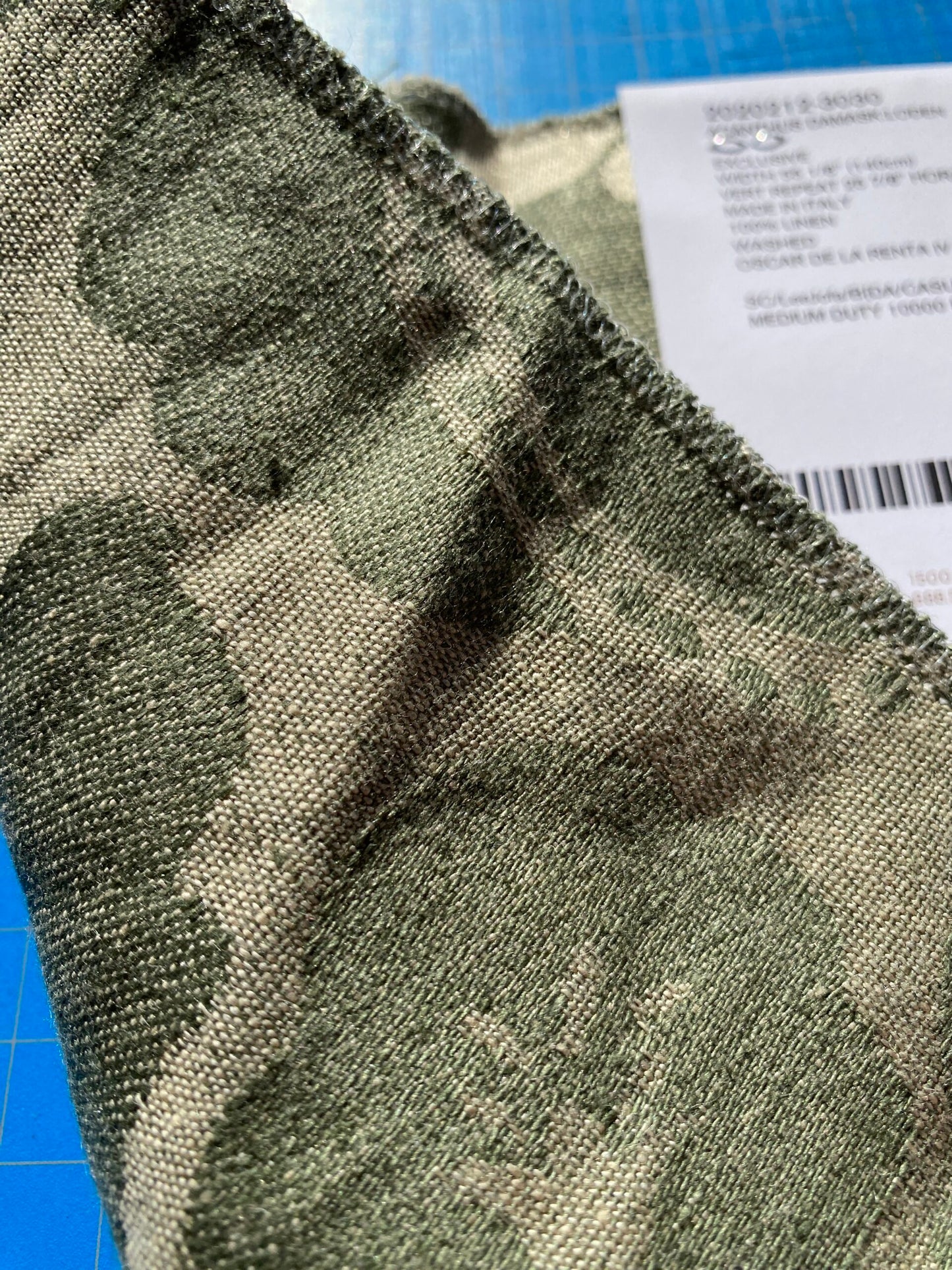 Lee Jofa Acanthus Damask Loden Linen Green Renaissance Classy Floral MSRP USD 298/y