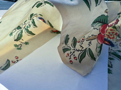 12 EV51 2.4y x 51"W Length Scalamandre Tassinari and Chatel Geisha Fond Creme Cream White Print Floral Botanical Historical MSRP USD2000+y