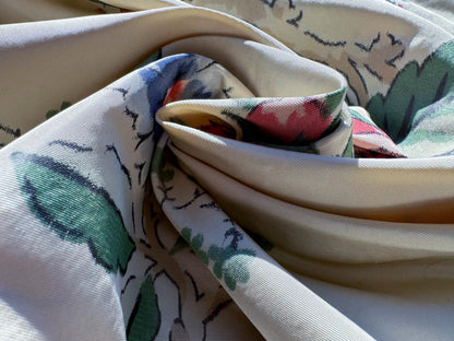 12 EV51 2.4y x 51"W Length Scalamandre Tassinari and Chatel Geisha Fond Creme Cream White Print Floral Botanical Historical MSRP USD2000+y