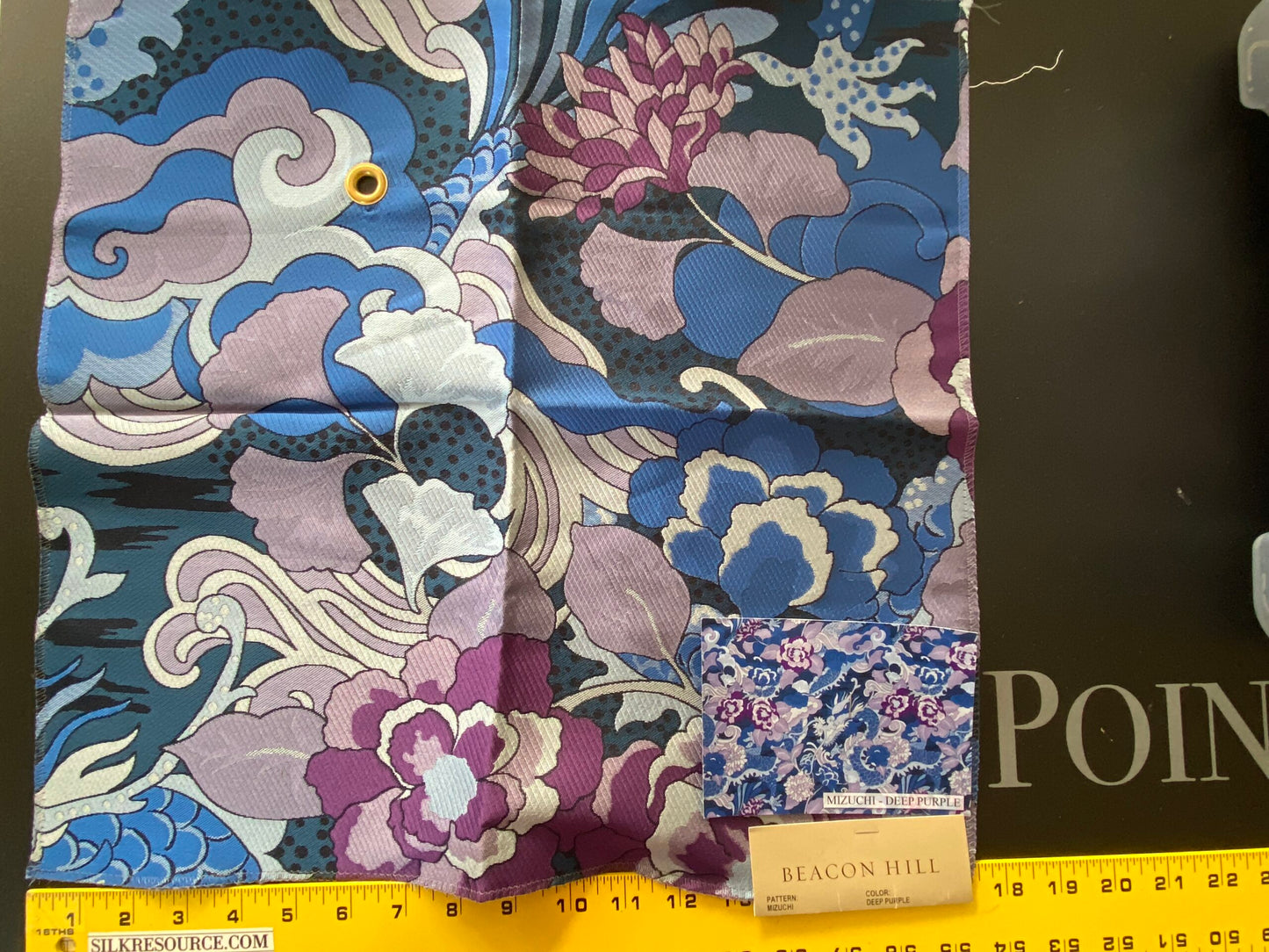 Beacon Hill Mizuchi Deep Purple Blue Art deco Floral Botanical Foliage Polyester MSRP USD 1178/y