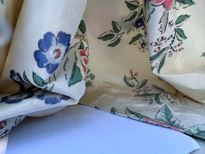 12 EV51 2.4y x 51"W Length Scalamandre Tassinari and Chatel Geisha Fond Creme Cream White Print Floral Botanical Historical MSRP USD2000+y
