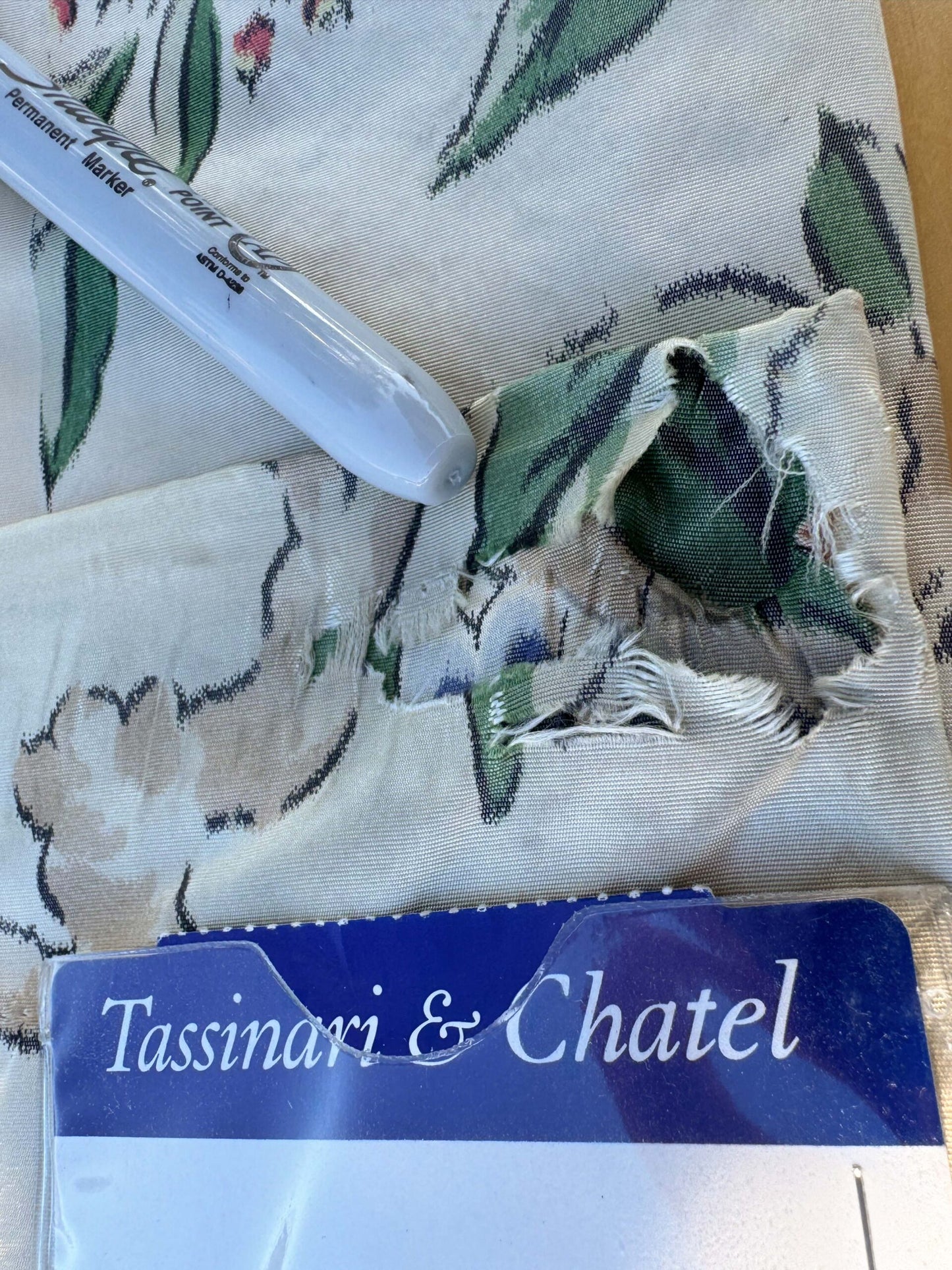 12 EV51 2.4y x 51"W Length Scalamandre Tassinari and Chatel Geisha Fond Creme Cream White Print Floral Botanical Historical MSRP USD2000+y