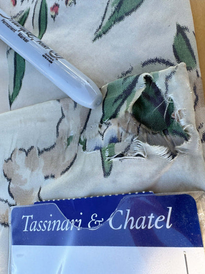 12 EV51 2.4y x 51"W Length Scalamandre Tassinari and Chatel Geisha Fond Creme Cream White Print Floral Botanical Historical MSRP USD2000+y
