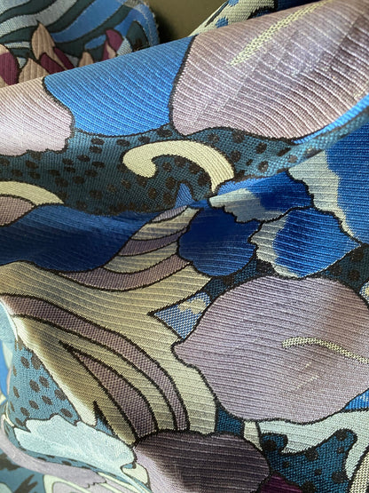 Beacon Hill Mizuchi Deep Purple Blue Art deco Floral Botanical Foliage Polyester MSRP USD 1178/y